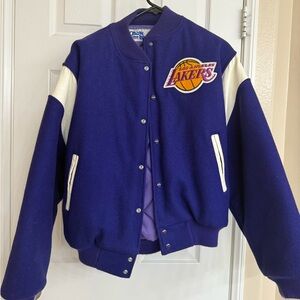 Vintage Purple and White Lakers Varsity Jacket